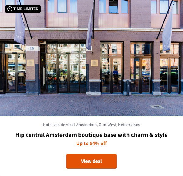 Hip central Amsterdam boutique base with charm & style