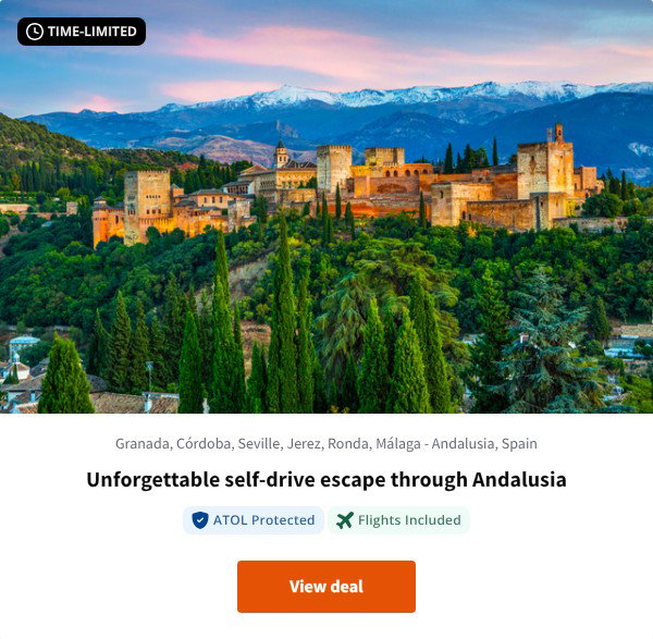 Unforgettable self-drive escape through Andalusia
