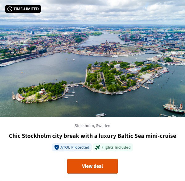 Chic Stockholm city break with a luxury Baltic Sea mini-cruise