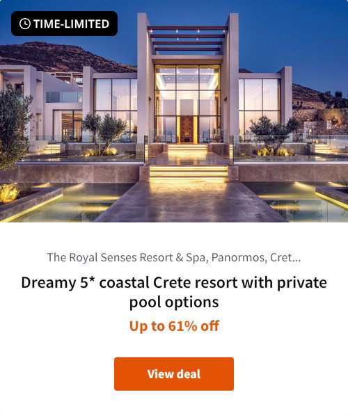 Dreamy 5* coastal Crete resort with private pool options