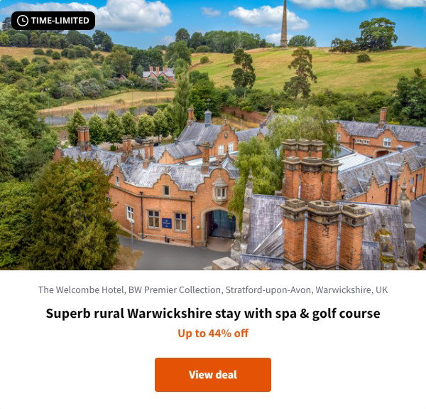 Superb rural Warwickshire stay with spa & golf course