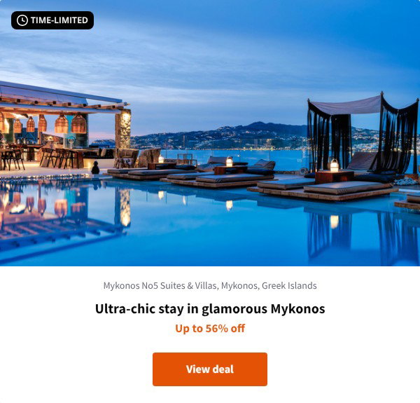 Ultra-chic stay in glamorous Mykonos