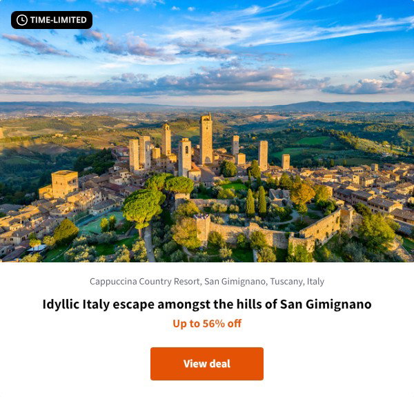 Idyllic Italy escape amongst the hills of San Gimignano