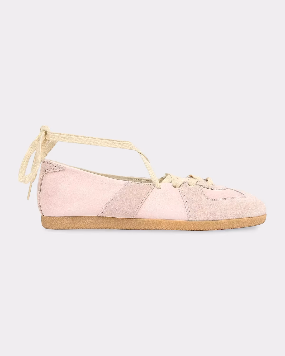 Replica Leather Lace-Up Ballet Flats