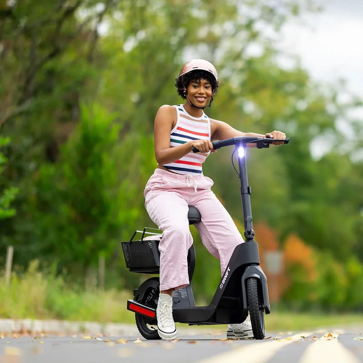 Image of Sit-Down Electric Scooter with Basket