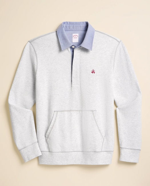 Image of Cotton Denim Collar Rugby Shirt