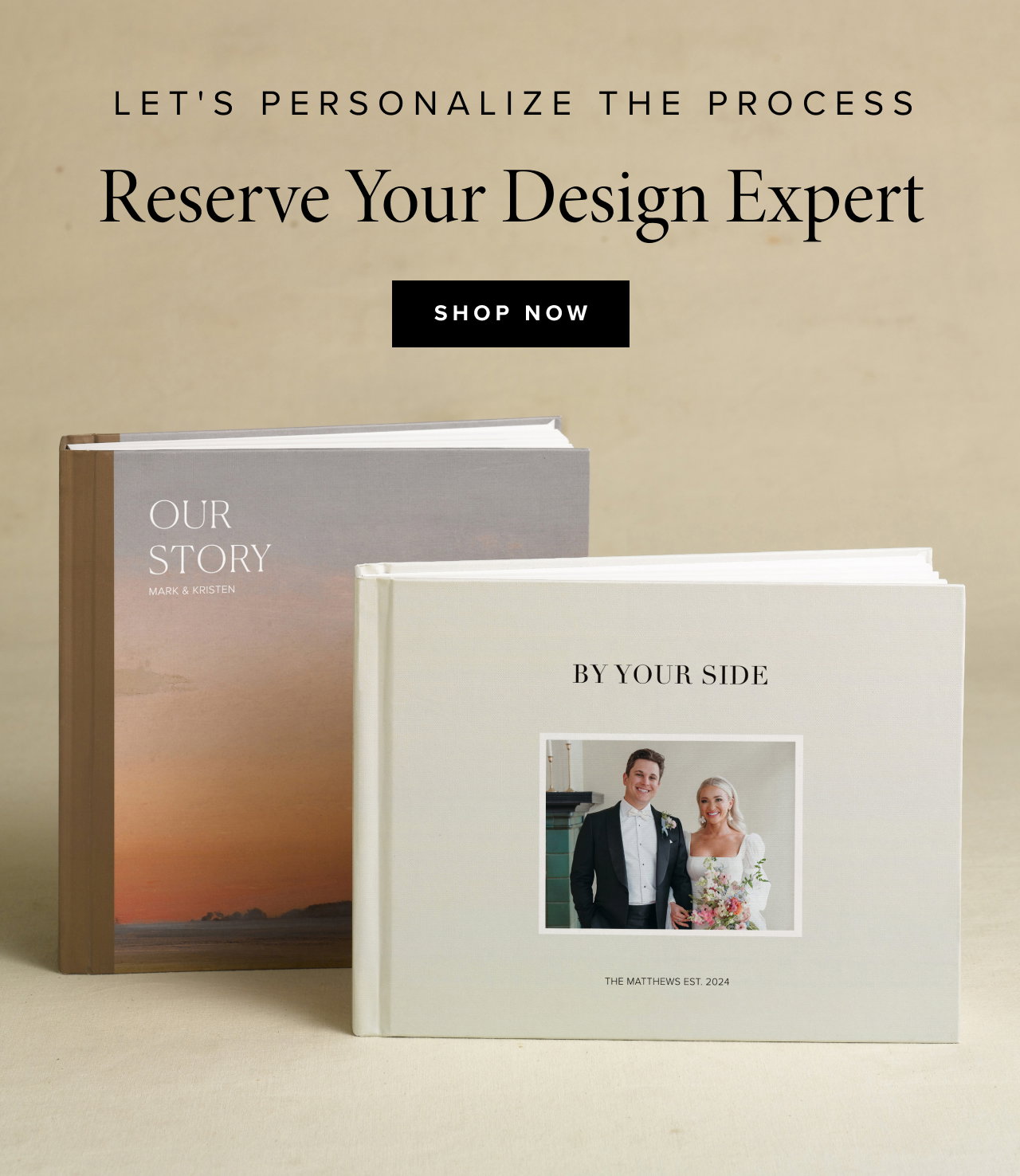 Reserve your design expert. Image of two albums.