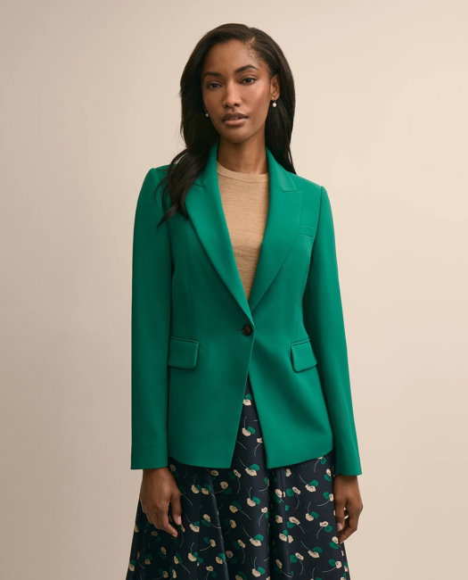 Image of Fine Crepe Peak-Lapel Jacket