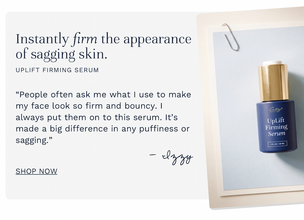 Want firm and bouncy skin like Izzy? Here go-to UpLift Firming Serum is 30% off until today. 