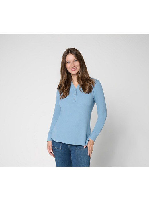 Belle by Kim Gravel Micro Waffle Layering Henley