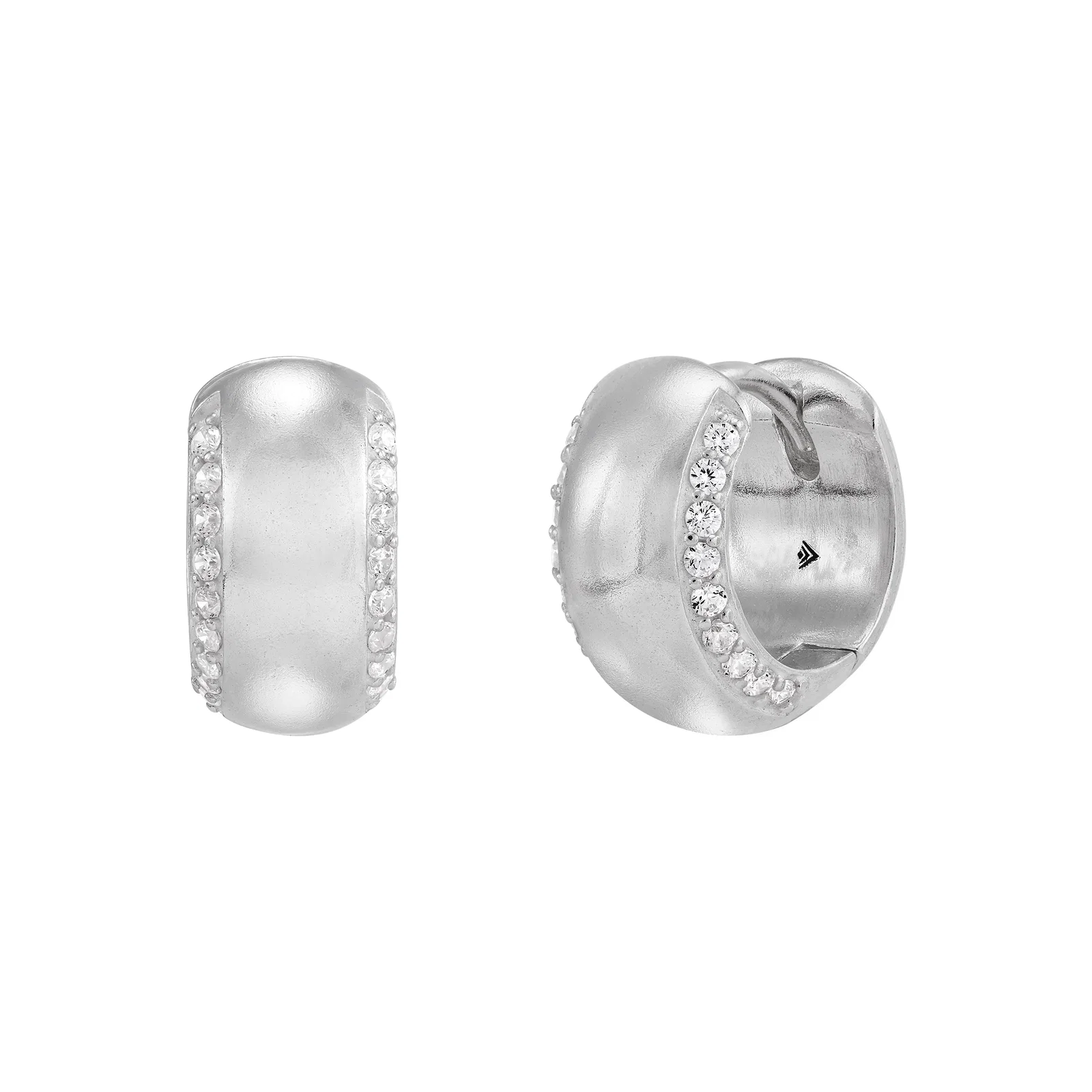 Shining Glimpse Hoop Earrings, White Cubic Zirconia