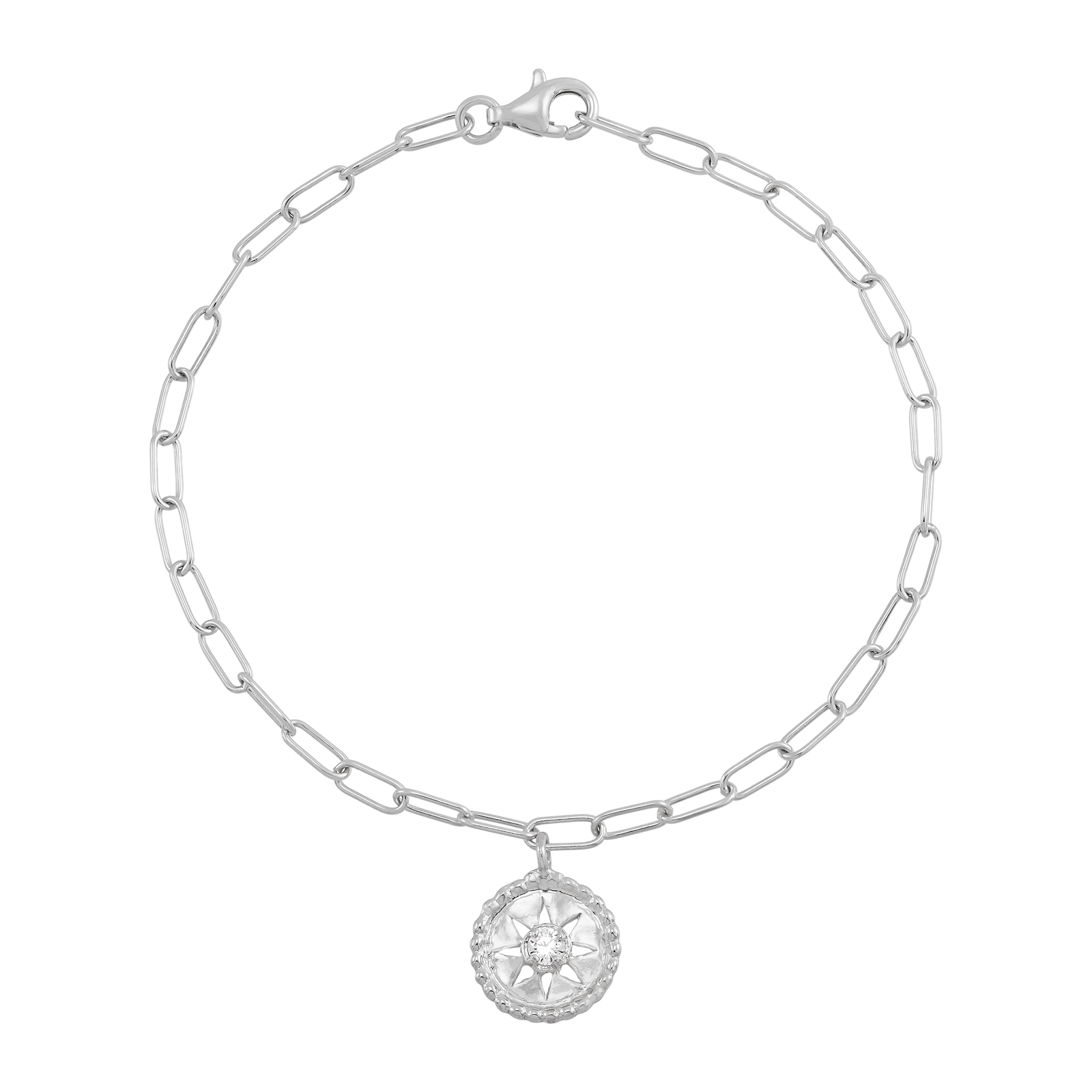 Sun Dance Link Bracelet, White Cubic Zirconia