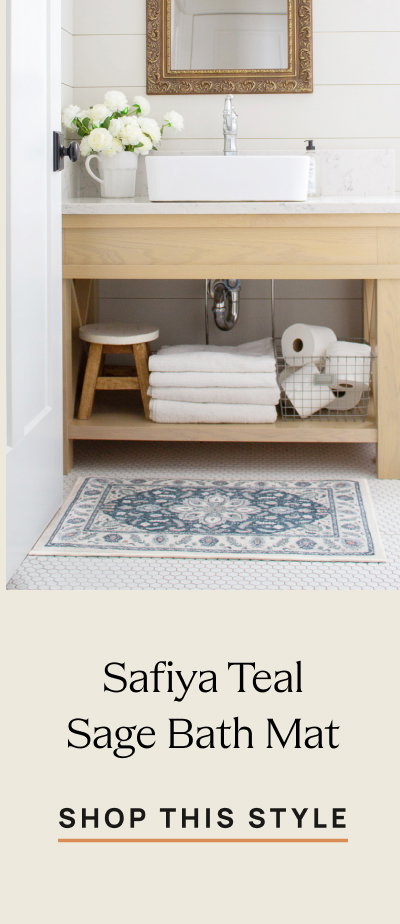Safiya Teal Sage Bath Mat | Shop This Style