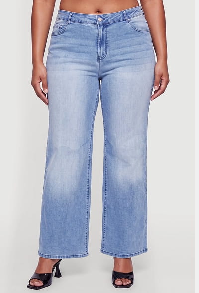 Shop Plus Size WAX Wide Leg Jeans