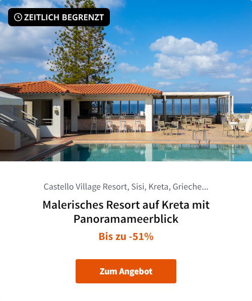 Malerisches Resort auf Kreta mit Panoramameerblick