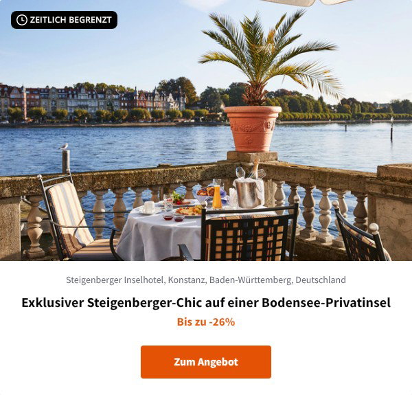 Exklusiver Steigenberger-Chic auf einer Bodensee-Privatinsel