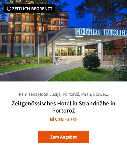 Zeitgenössisches Hotel in Strandnähe in Portorož