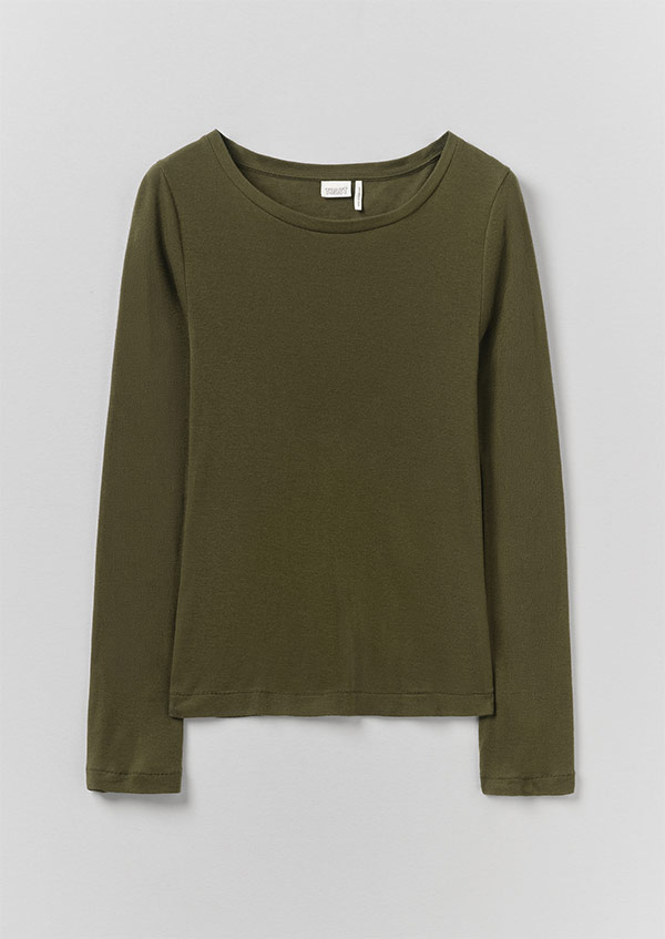 Wool Lyocell Scoop Neck Top