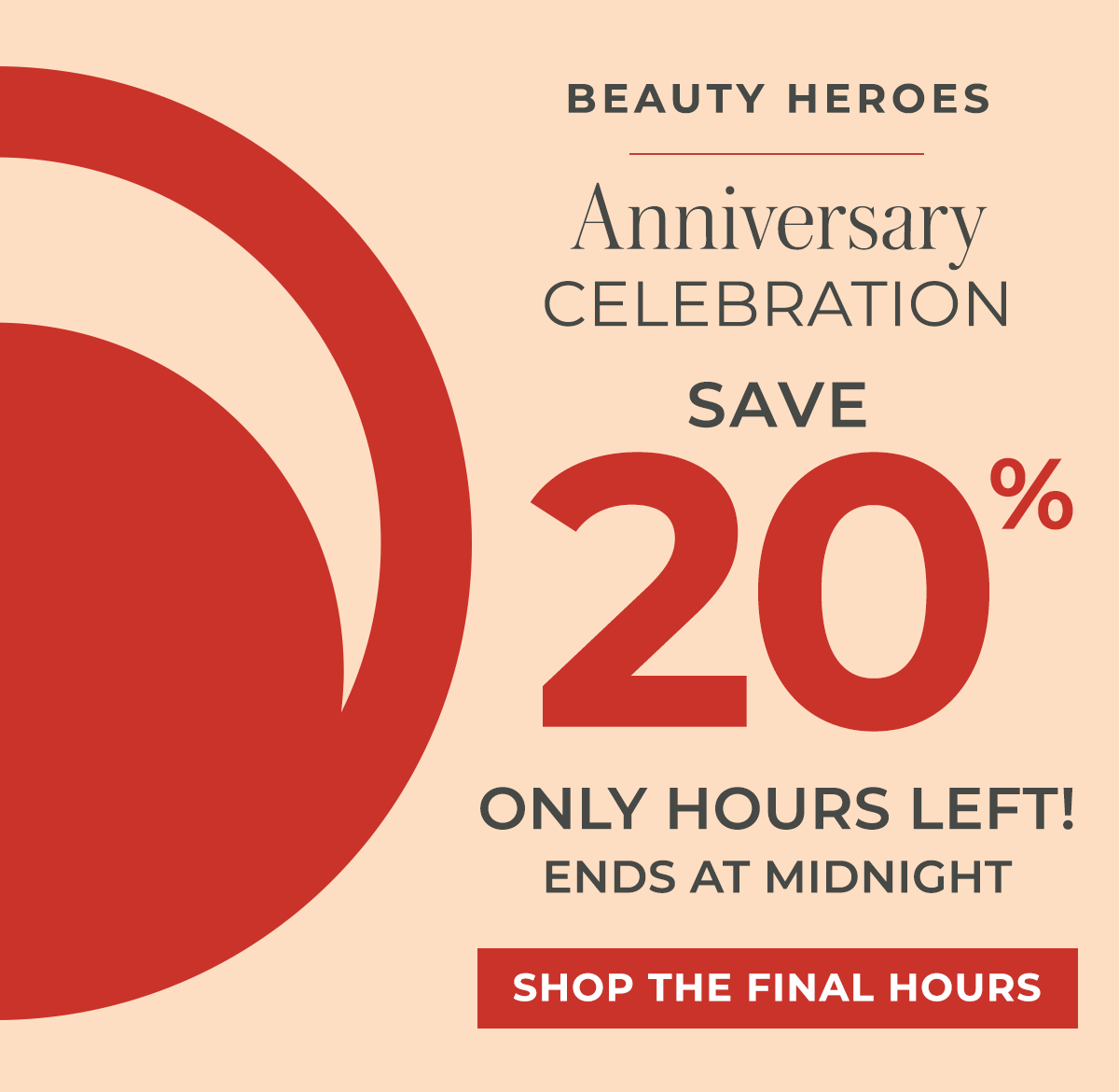Save 20% Only Hours Left! Ends at Midnight