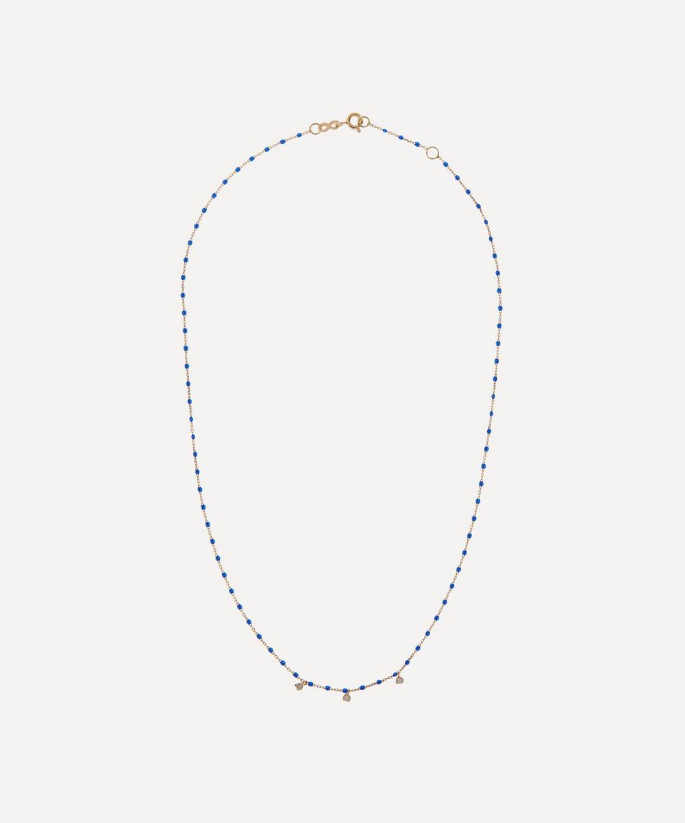 Gigi Clozeau 18ct Gold Mini Gigi Resin Bead and Diamond Necklace