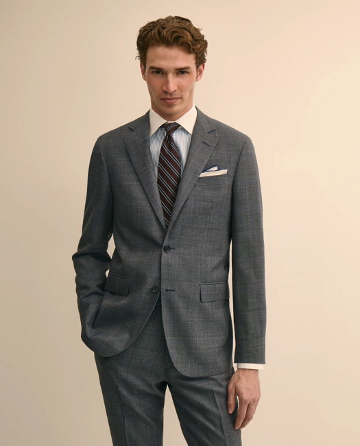 Image of Slim Fit Wool Overcheck 1818 Suit