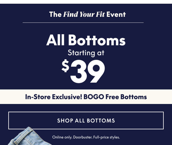 Bottoms starting at $39