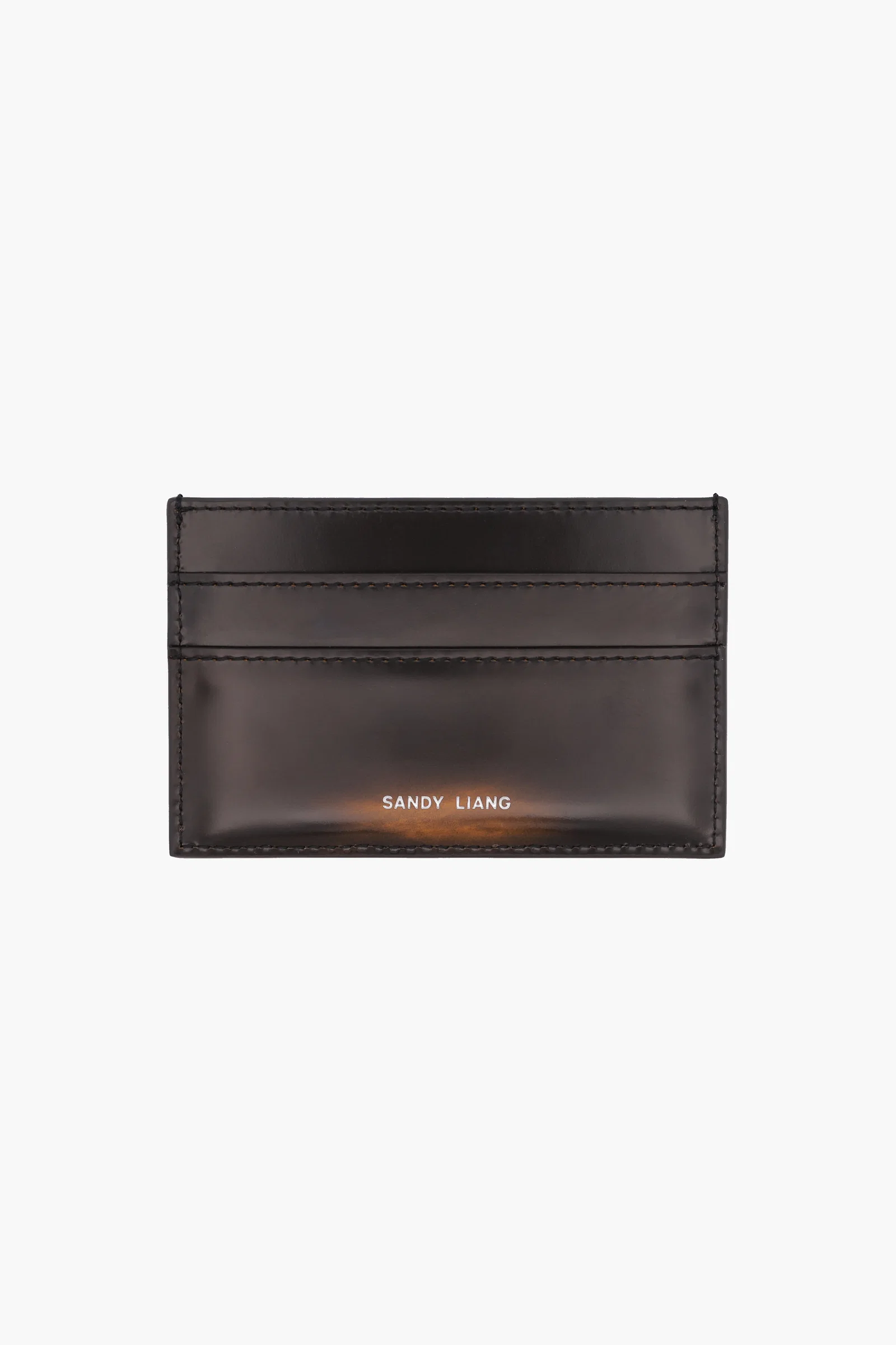Image of PRECIOUS CARD HOLDER IN BRUSHED BROWN SPAZZOLATO
