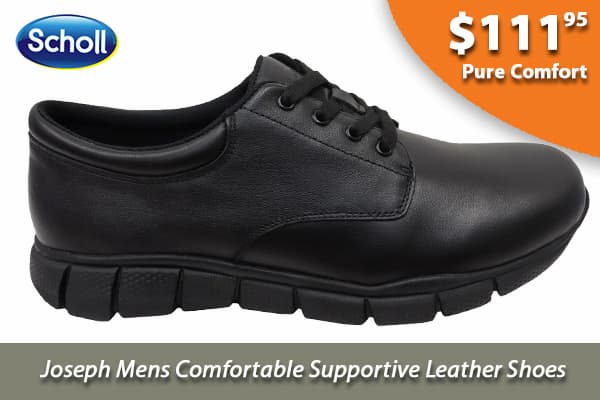 Scholl Orthaheel Joseph Mens Comfortable Supportive Leather Shoes
