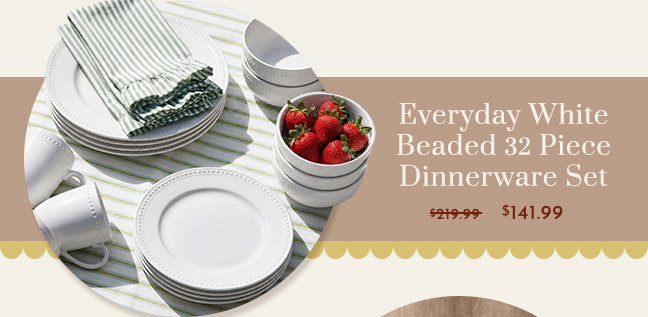 Everyday White Beaded 32 Piece Dinnerware Set $141.99