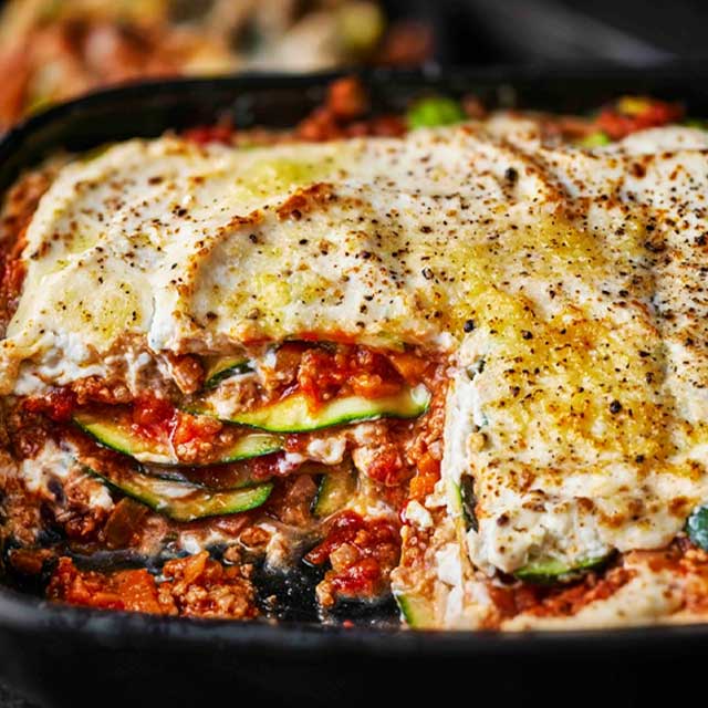 Courgette, turkey and ricotta no pasta lasagne