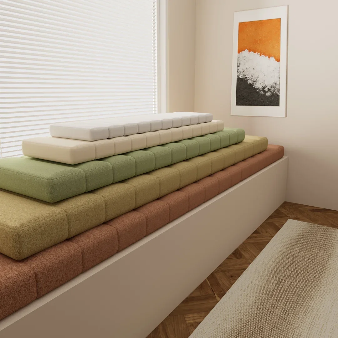 1.8'' H Customizable Bench Cushion for Indoor/Outdoor Furniture, Fleece Anti-Pet Scratch Window Seat Cushion, Premium 70D High-Resilience Foam Waterproof