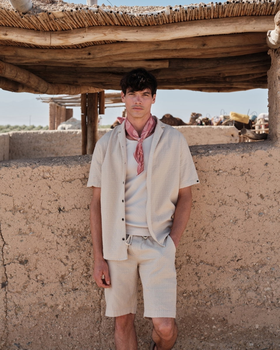 Cotton short-sleeved shirt | Desert