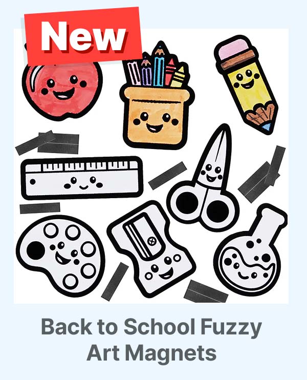 Back to School Fuzzy Art Magnets