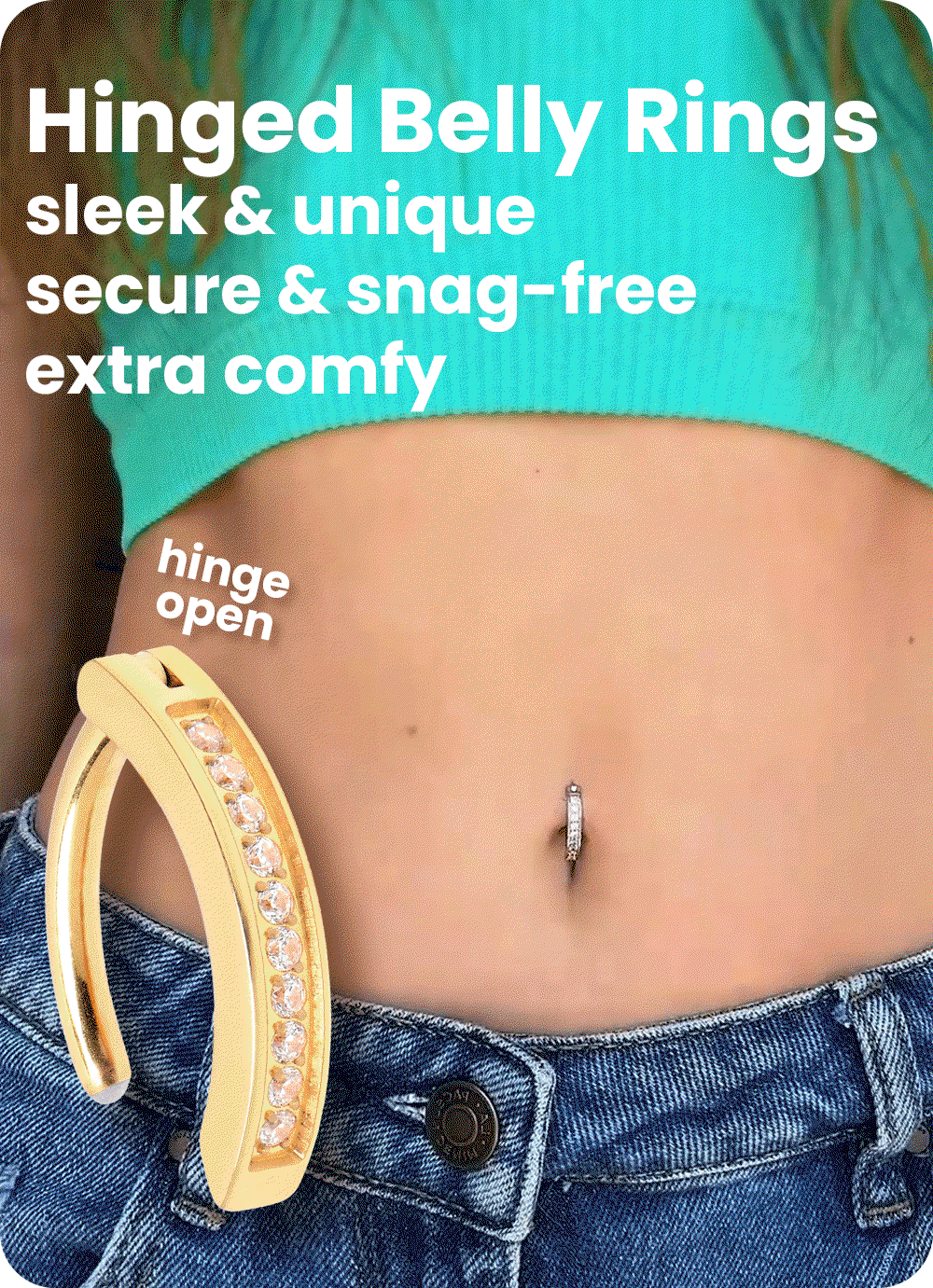Hinged hoop belly rings
