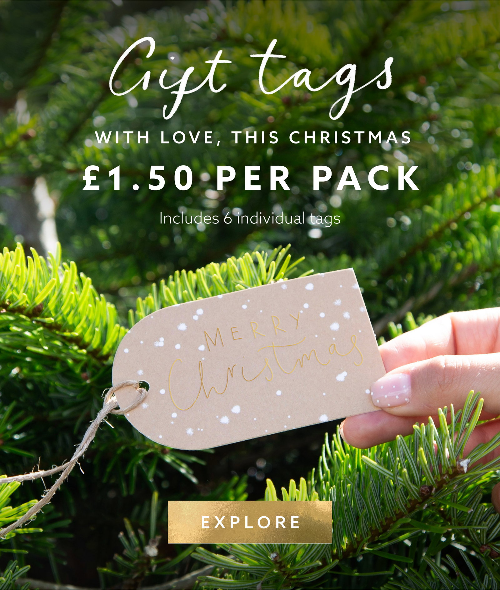 Christmas gift tags with love, this Christmas. £1.50 per pack, with 6 individual gift tags.
