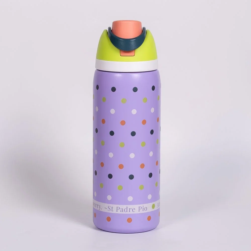Personalized Don't Worry Polka Dot Water Bottle