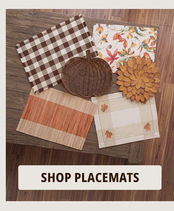 shop placemats & chargers