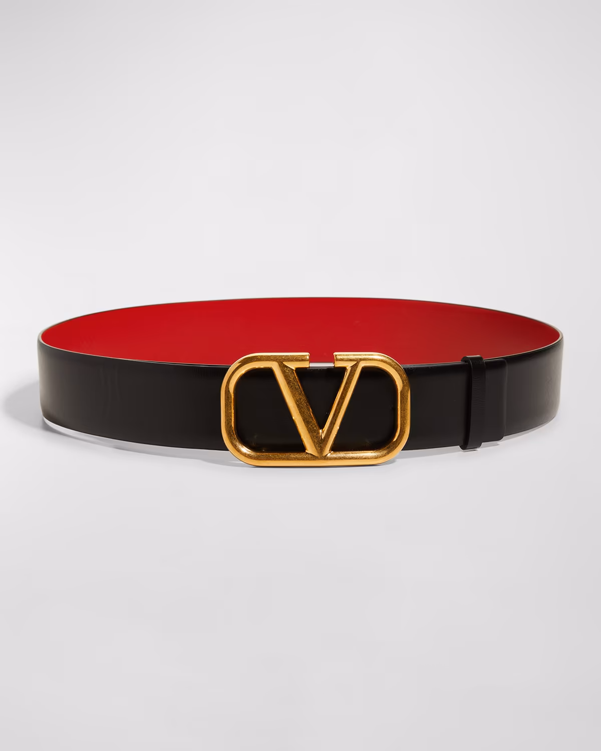 VLogo Leather Belt, 40mm