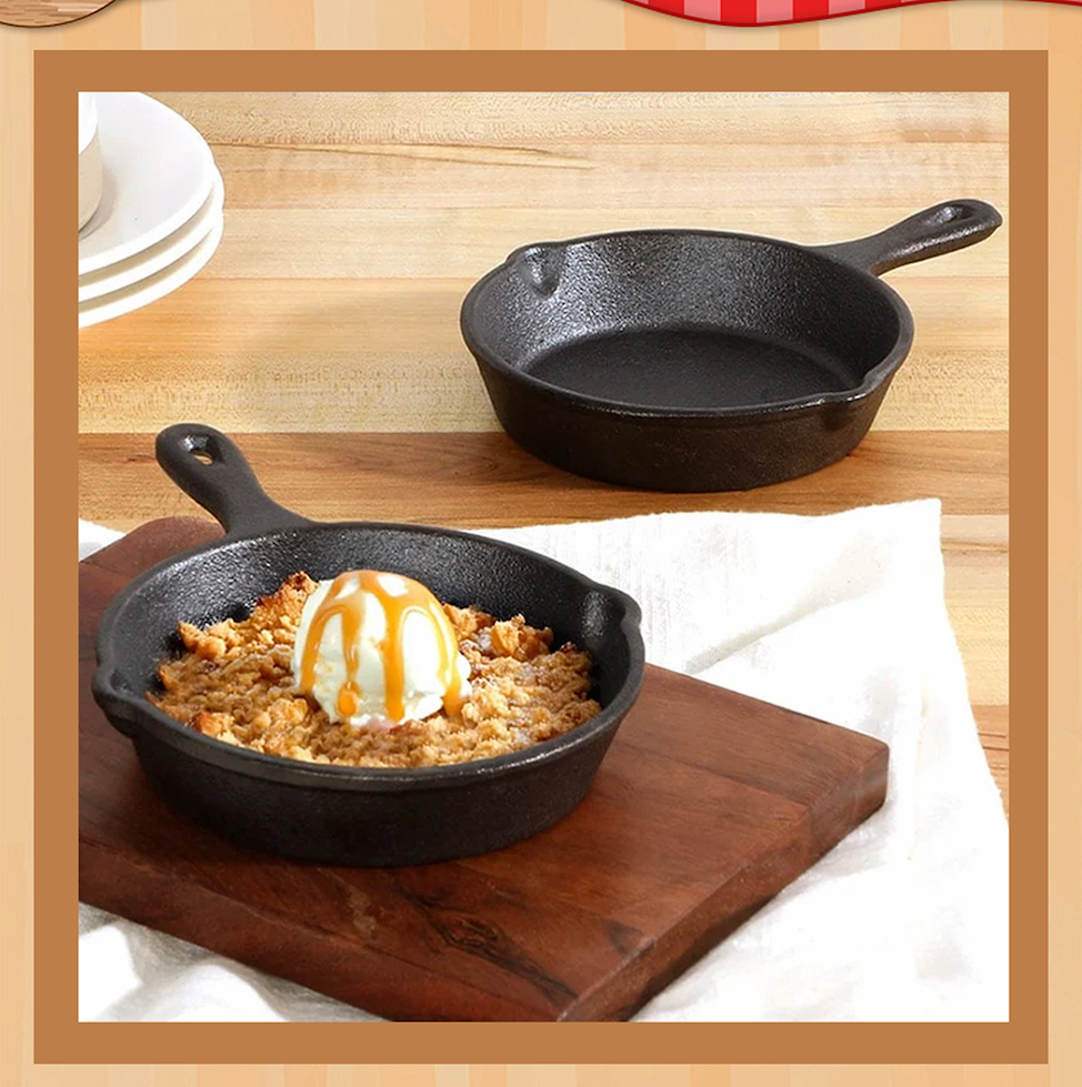 Mini 4.5" Cast Iron Skillet Single Serve Set of 2