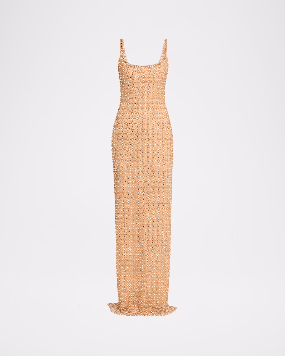 Crystal Embroidered Tulle Column Gown