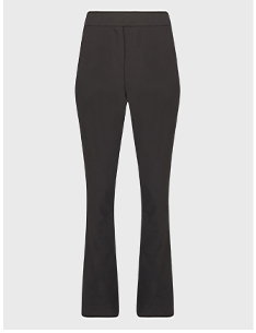 Black Crepe Flare Ankle Length Pants Featuring Smooth Front With Slight Flare & Waist Darts