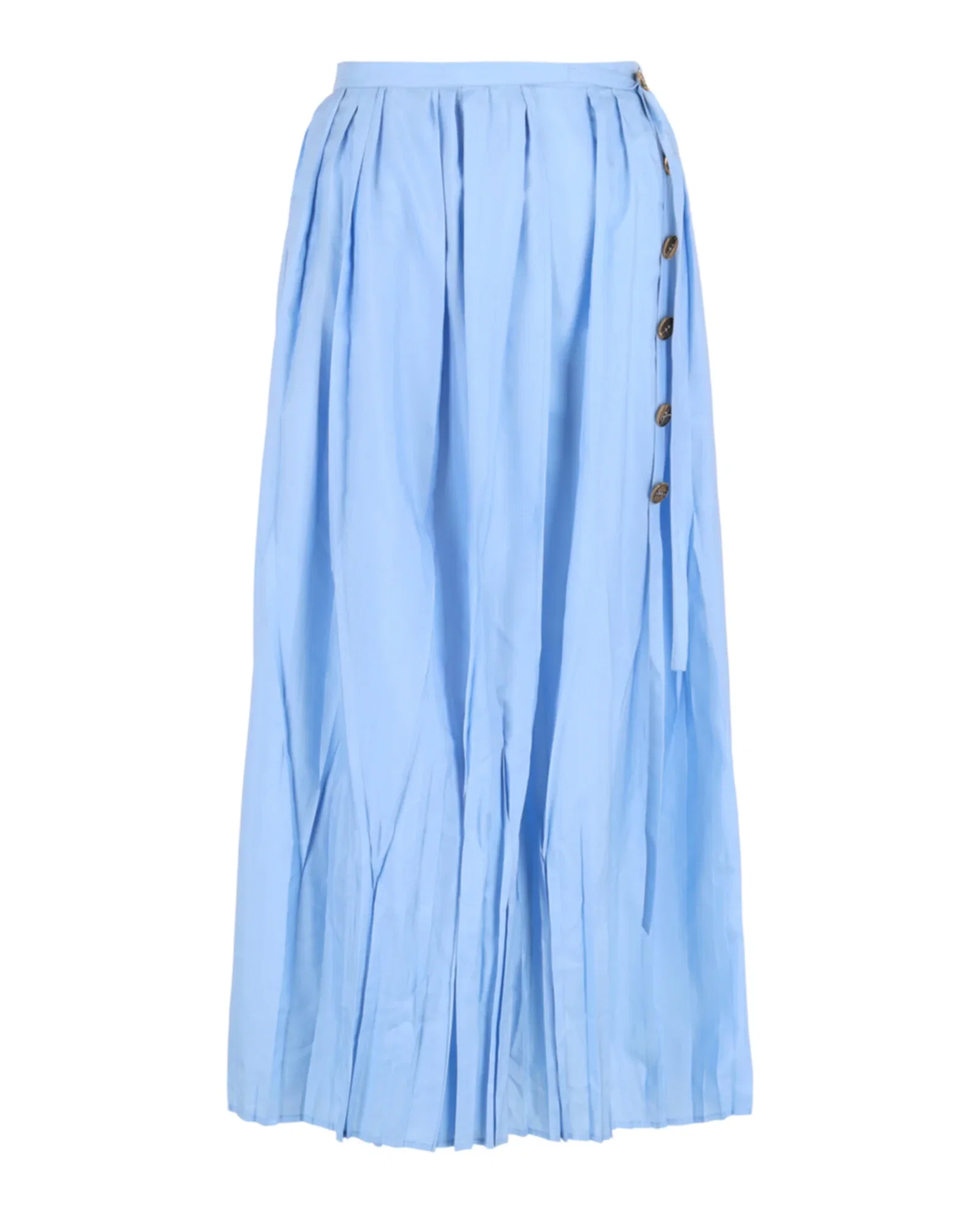 Image of Ferragamo Pleated Wrap Maxi Skirt