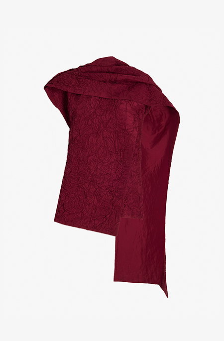 Lina Top in Crushed Silk in Wine