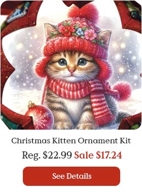 Christmas Kitten Quilted Ornament Kit