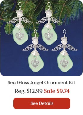 Light Green Sea Glass Angel Ornaments Kit