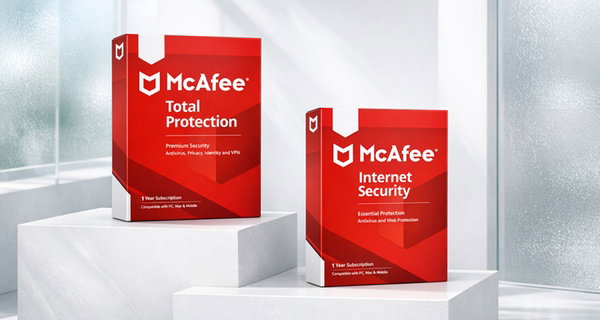 McAfee Total Protection or Internet Security, Up To 85% Off