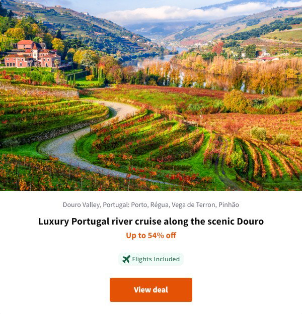 Luxury Portugal river cruise along the scenic Douro