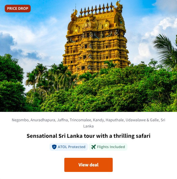 Sensational Sri Lanka tour with a thrilling safari