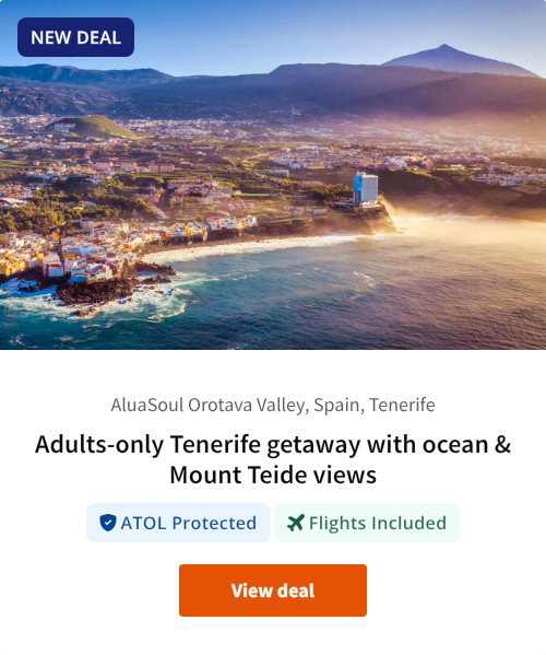 Adults-only Tenerife getaway with ocean &amp; Mount Teide views