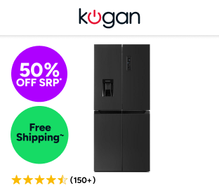 Kogan 464L French Door Fridge with Water Dispenser (Black Stainless Steel) Product Image